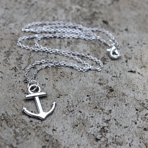 Silver Anchor Necklace // Sea Necklace // Nautical Necklace