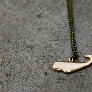 Whale Necklace // Moby Dick Necklace // Antique Brass Necklace // Sea Necklace // Nautical Necklace // Silver Necklace image 4