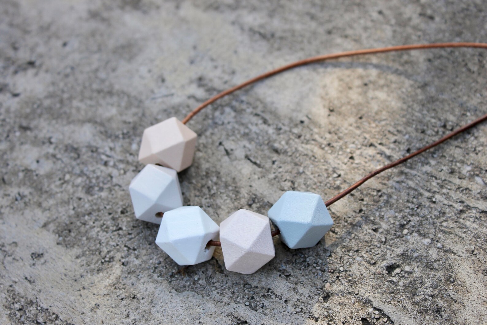Women Artsy Colorful Geometric Wood Necklace