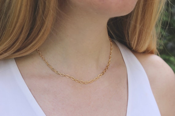 Gold Shimmery Oval Layering Chain 