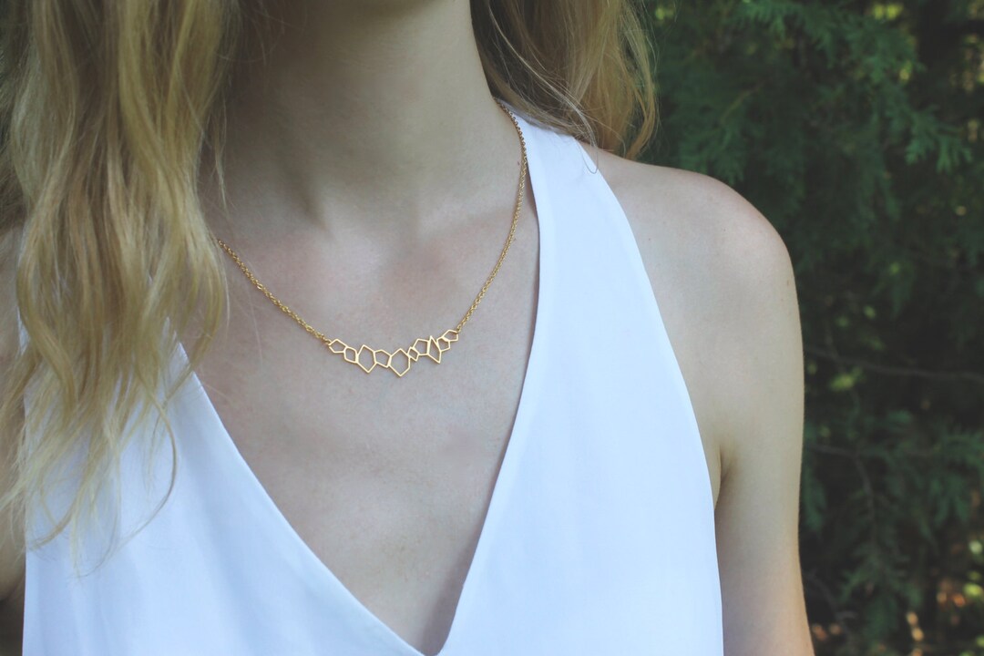 Geometric Rocks Necklace // Gold or Silver // Minimal Necklace ...