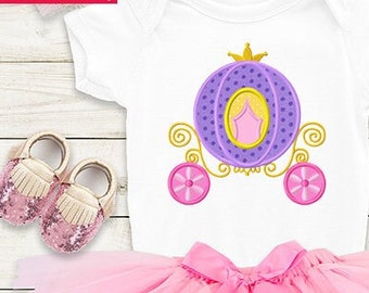 Princess Carriage Machine Embroidery Applique