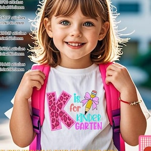 Teacher & Kids Matching Shirts - Back to School K is for Kindergarten Appliqué