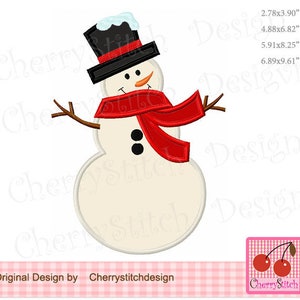 Snowman Winter Snowman Machine Embroidery Applique WIN23