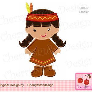 Thanksgiving Pilgrim Girl Machine Embroidery Applique Design TH0060 - for 5x7 and 6x10 hoop