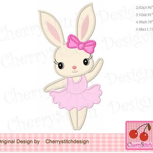 Easter bunny, Ballerina Bunny, Ballet skirt bunny, girl rabbit Machine embroidery applique SPR44