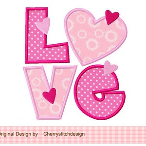 Valentine's Day LOVE Machine Embroidery Applique