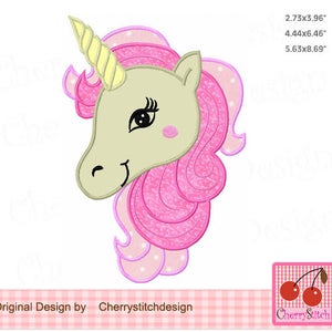 Unicorn Machine Embroidery Applique Design