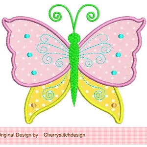 Máquina de bordar mariposas apliques de bordado