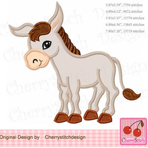 Donkey applique Farm Animal Machine Embroidery Applique Design AN0314