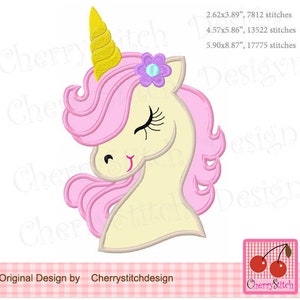 Unicorn Machine Embroidery Applique Design