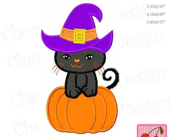 Owl Halloween Witch Owl Machine Embroidery Applique Design HL0104
