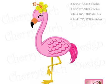 Flamingo Animal Machine Embroidery Applique  AN0196
