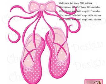 Ballettschuhe Maschinenstickerei Applikation für Mädchens Blusen und Dekor