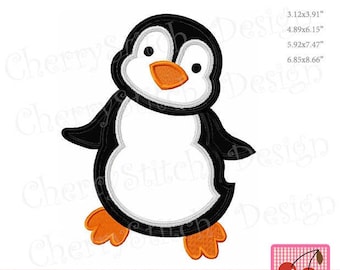 Embroidery Penguin Winter Machine Embroidery Applique  WIN016