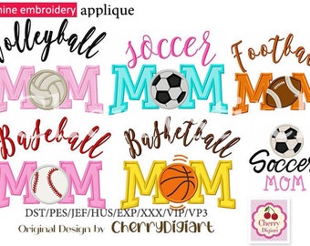 Broderie sportive MOM, lot d'appliques et de patchs à la machine