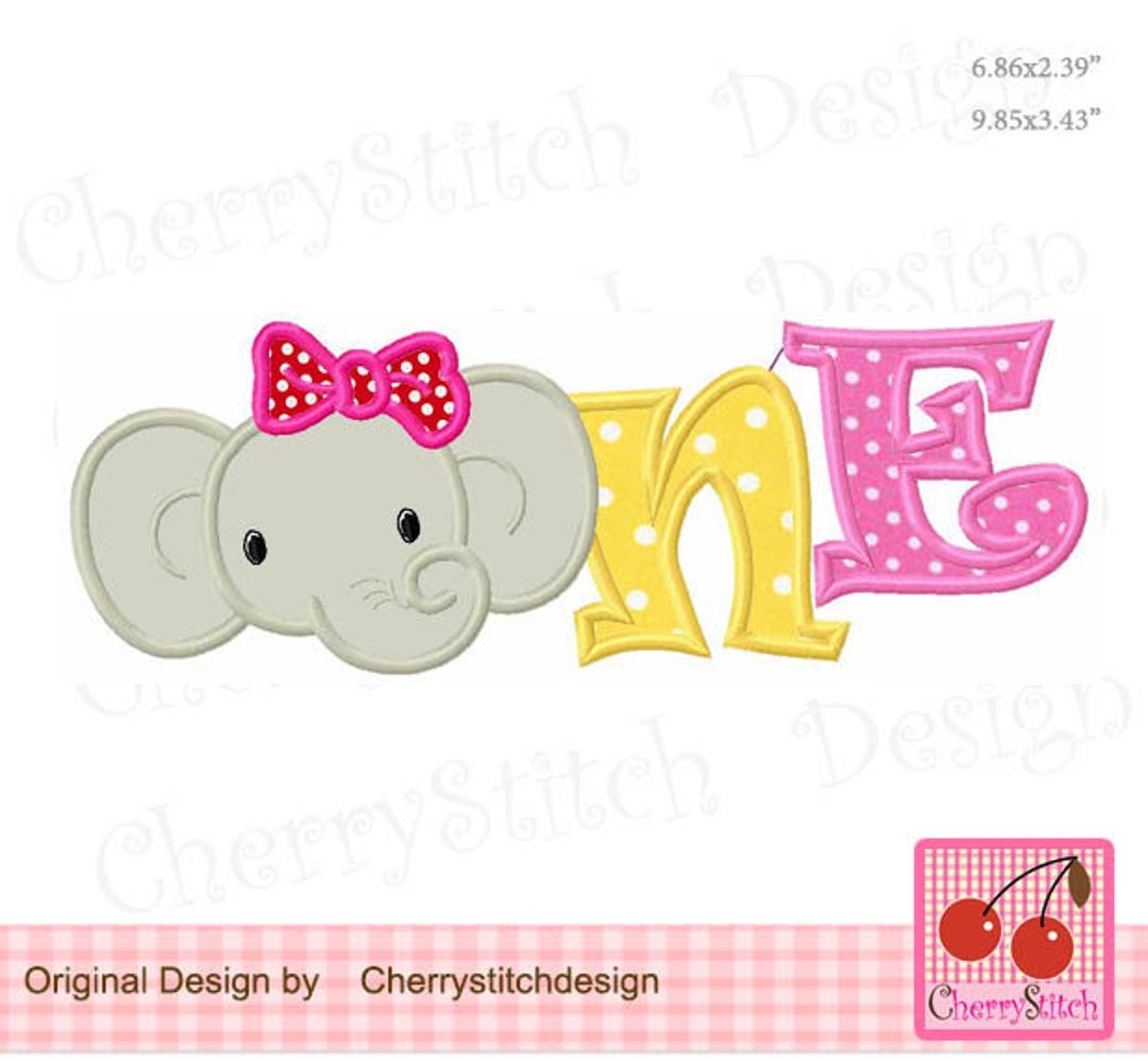 ONE Baby Elephant One Birthday Machine Embroidery Applique BIR0157 - Etsy