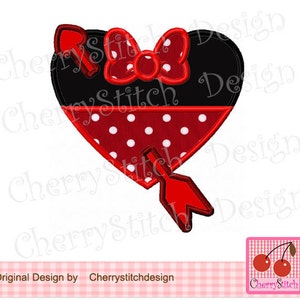 Valentines Day Minnie,Valentine Machine Embroidery Applique Design