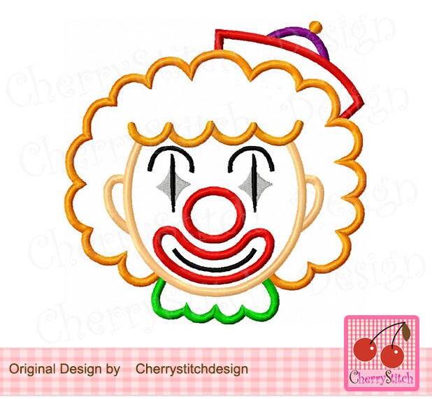 Circus Clown Clown Boy Embroidery Design approximate 4x4 5x5 | Etsy