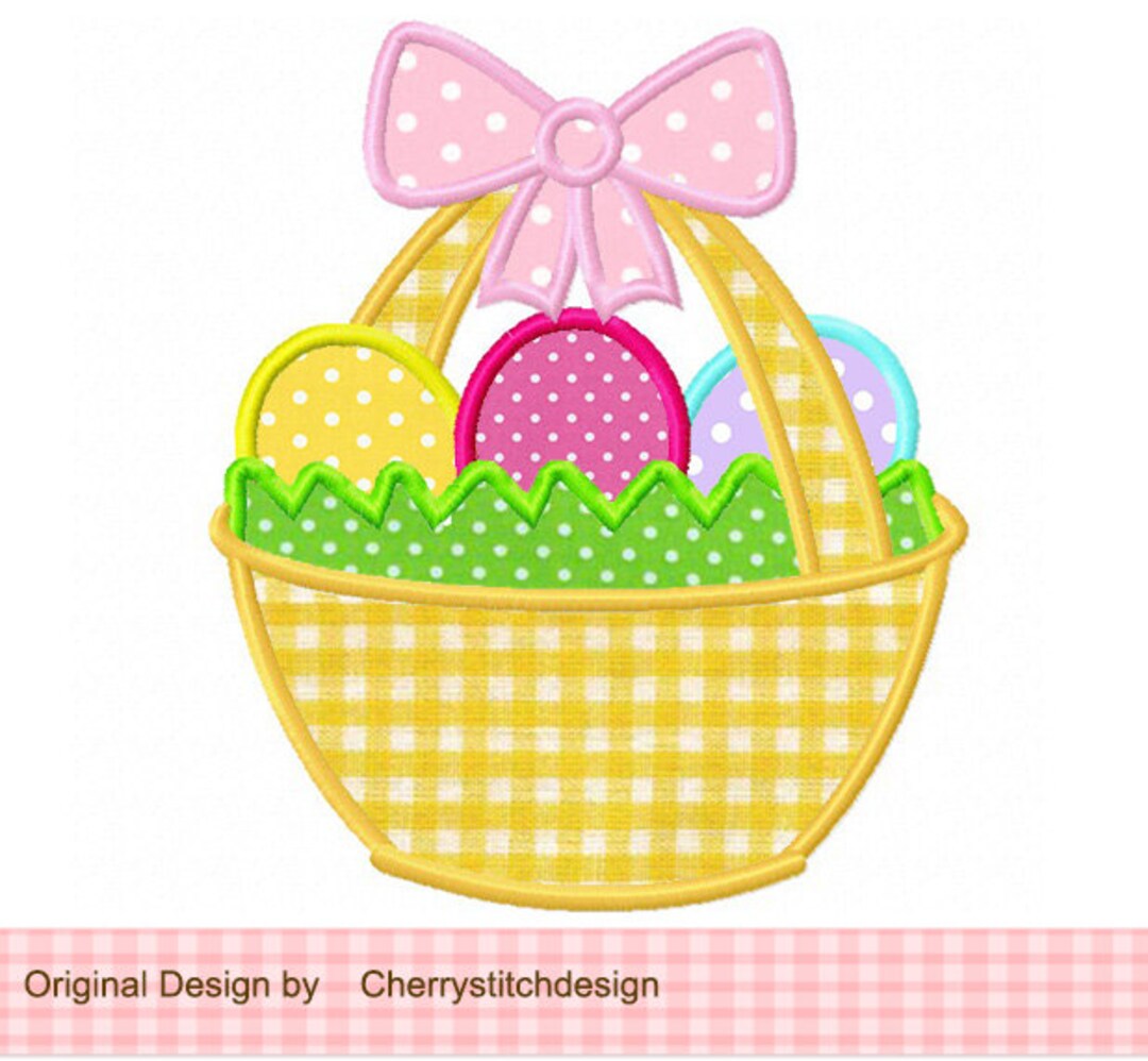 Easter Eggs Basket Easter Machine Embroidery Applique Design - 4x4 5x5 ...