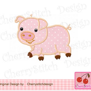 Piggy Hog Farm animal Machine Embroidery Applique Design