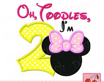 Customizable Oh Toodles Minnie Numbers Machine Embroidery Applique