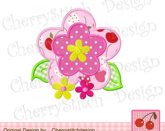 Flower Machine Embroidery Applique Design -4x4 5x5 6x6"