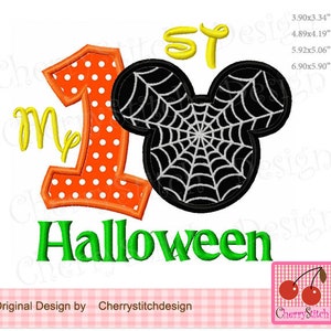 Halloween embroidery, My 1st Halloween Mickey Machine Embroidery applique HL0137