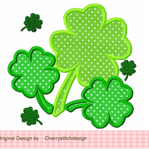 St.Patrick's day Embroidery Four Leaves Clover Machine Embroidery Applique Design