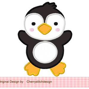 Penguin Winter Machine Embroidery Applique Design -4x4 5x5 6x6&quot;