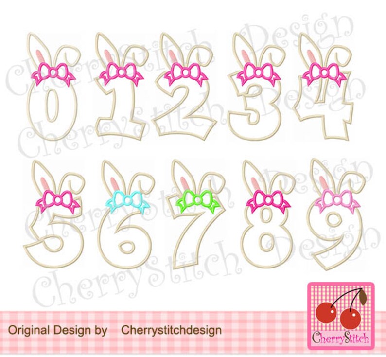 Easter Bunny Numbers Birtday Numbers Machine Embroidery Etsy