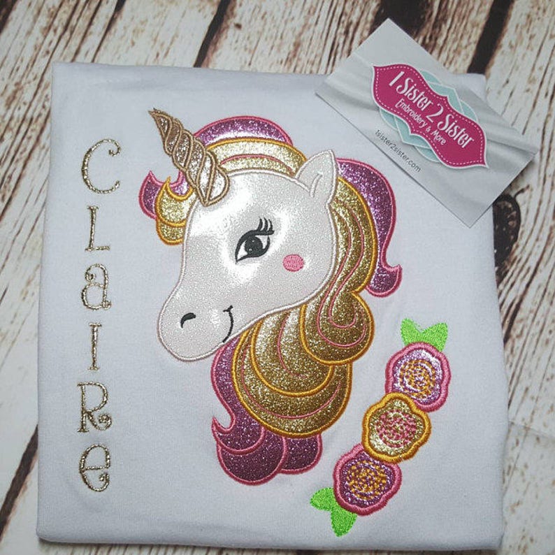 Unicorn Machine Embroidery Applique Design AN0038 for 4x45x7 Etsy