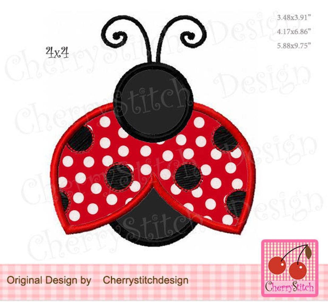 Ladybug Inlay Pattern Ladybug Embroidery Applique Design: DIY Sewing Pattern (digital ...