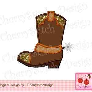 Western Cowboy Boot and Cowgirl Boot Applique Design - Machine Embroidery Pattern