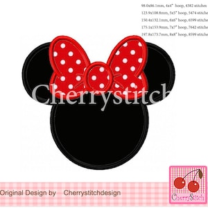 Embroidery Minnie Mouse ears Machine Embroidery Applique MM0119