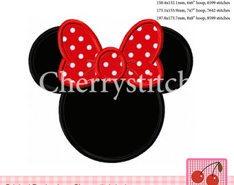 Embroidery Minnie Mouse ears Machine Embroidery Applique MM0119