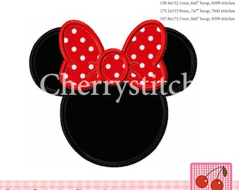 Embroidery Minnie Mouse ears Machine Embroidery Applique MM0119