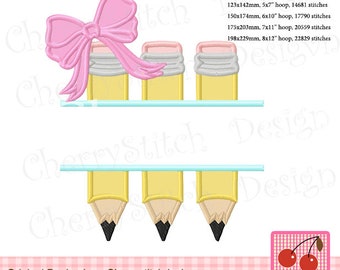 Split Pencils with Bow Embroidery for School Fashion and DIY Projects