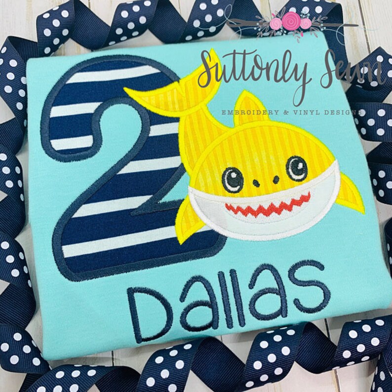 Shark applique Baby shark Shark BRO Shark for boys | Etsy
