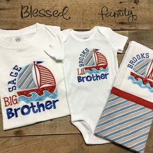 Best Big Brother Sailboat Machine Embroidery Applique Design - Etsy