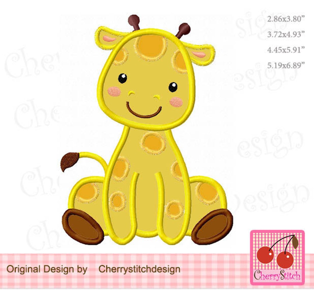 Giraffe Baby Boy Giraffe Machine Embroidery Applique Design Etsy