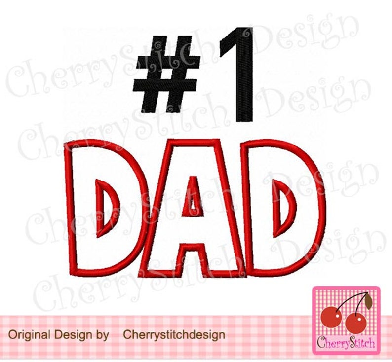 dad number 1 1 dadfathers day embroidery applique etsy