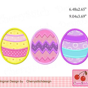 Ester eggs, Three Easter Machine Embroidery Applique Design EAS17