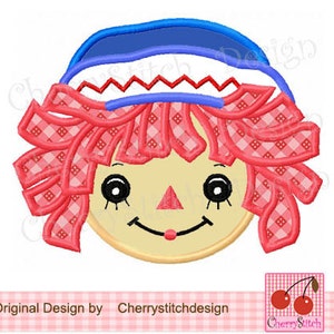 Raggedy Andy Machine Embroidery Applique Design