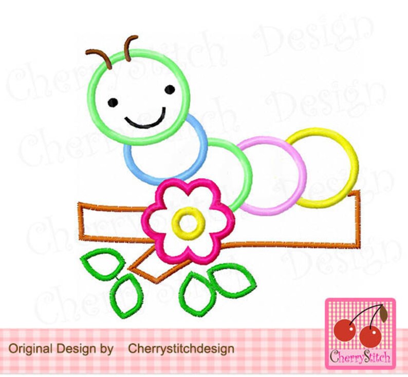 Caterpillar Machine Embroidery Applique Design SPRING08 Etsy