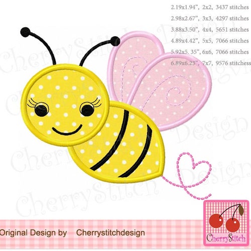 Bumble Bee Machine Embroidery Applique Design EAS57 Etsy