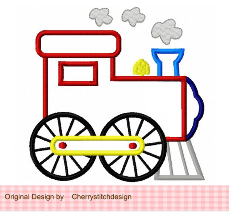 Train Transportation Machine Embroidery Applique Design image 2