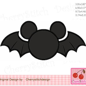 Halloween Bat Mouse Bat Machine Embroidery Design HL0105 - for 4x4, 5x7, 6x10 and 7x12 hoop