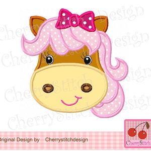 Horse Farm Animal Machine Embroidery Applique Design for girls
