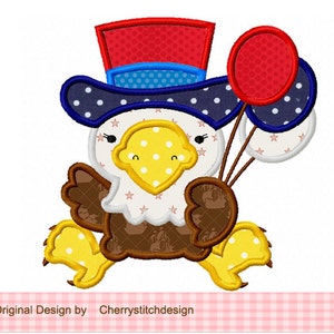 4th of Juky Eagle Baby Eagle Patriotic Machine Embroidery Applique